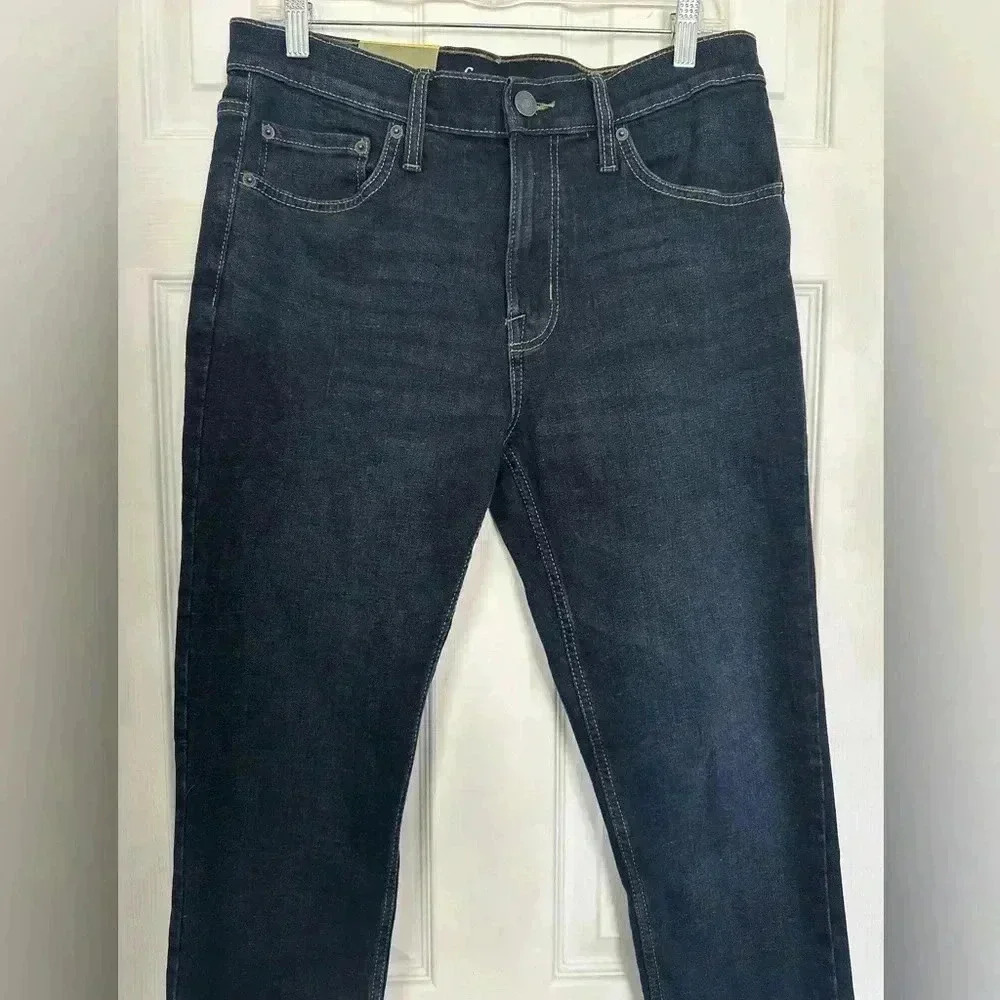 Goodfellow & Co Men’s Mid-Rise Slim Leg Slim Jeans stretch, Blue Denim 32x34